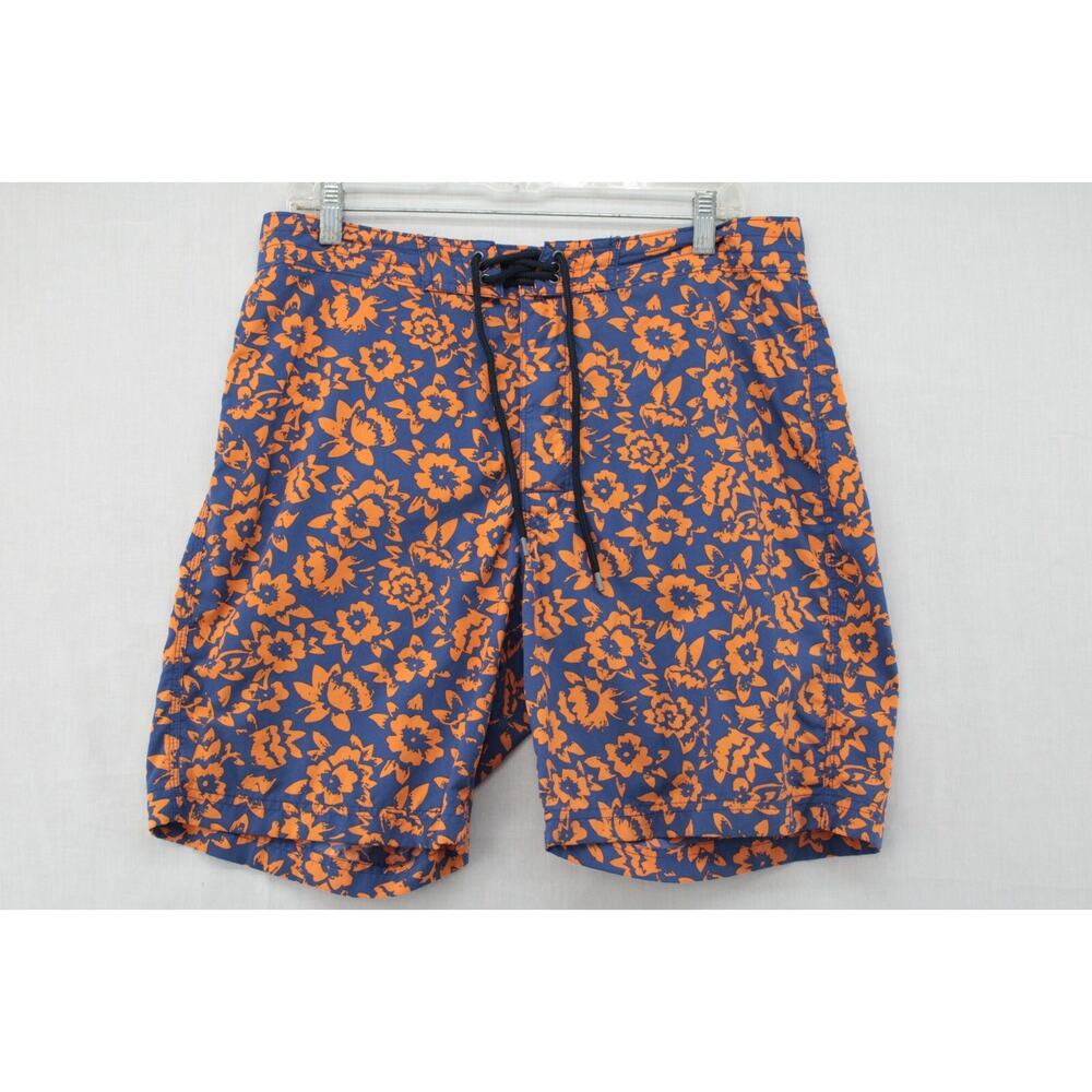 Brooks Brothers Red Fleece Board Shorts Mens 34 Blue Orange Floral Swim Trunks